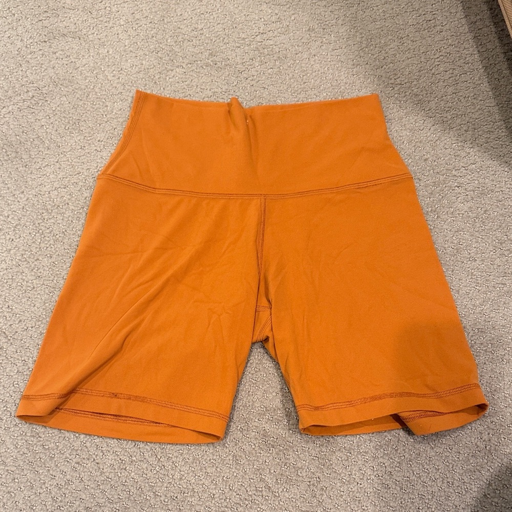 Aritzia TNA Orange Bike Shorts